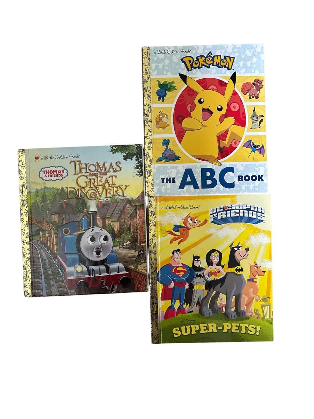 Pokemon, Thomas and dc superhero’s books